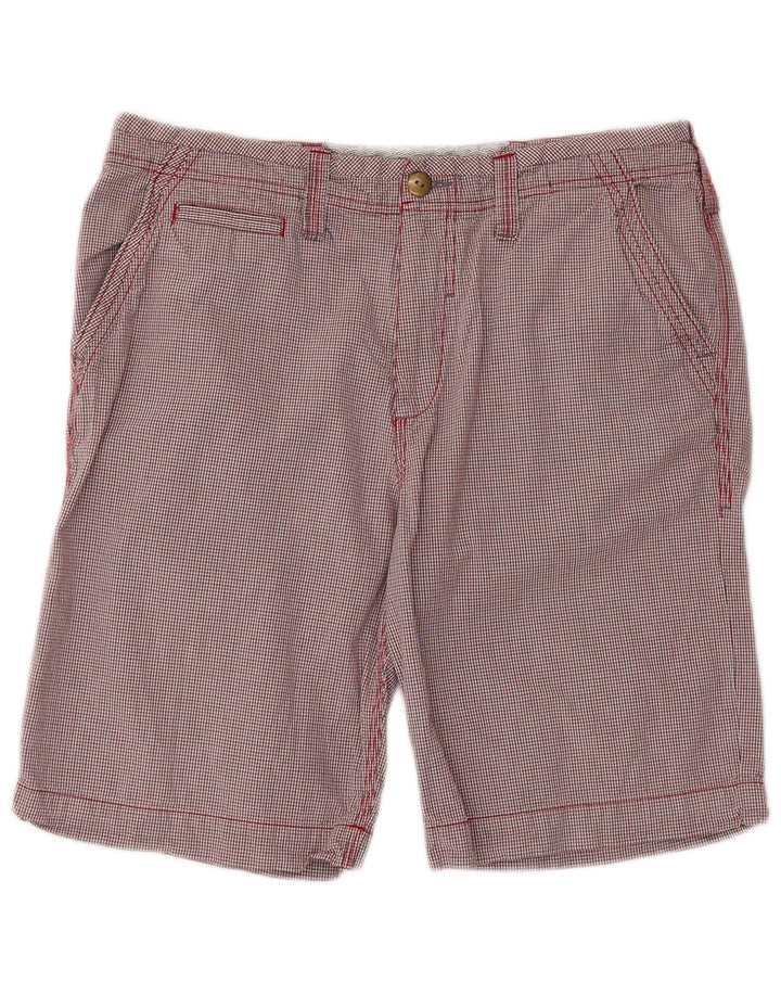 WHITE STUFF Mens Chino Shorts W34 Large Red Gingham Cotton