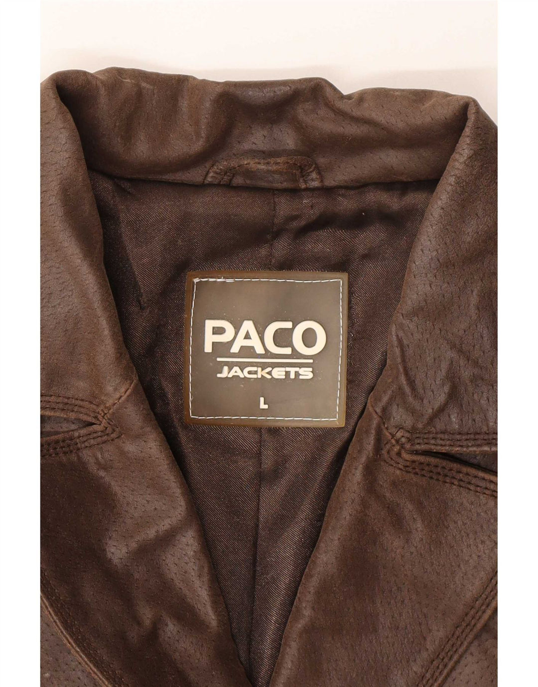 Paco Womens 2 Button Leather Blazer Jacket UK 16 Large Brown