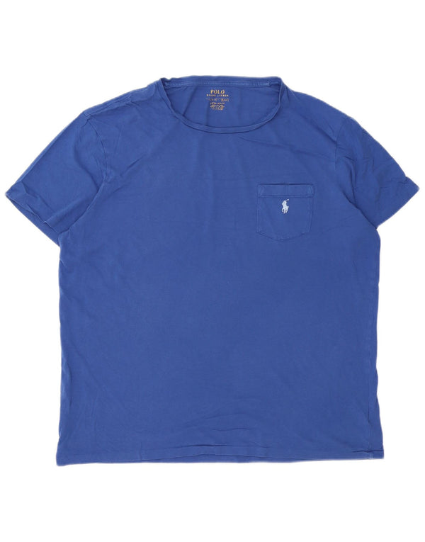 Polo Ralph Lauren Mens Custom Slim Fit T-Shirt Top XL Blue Cotton