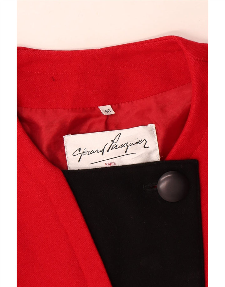 Gerard Pasquier Womens Blazer Jacket EU 40 Medium Red Colourblock