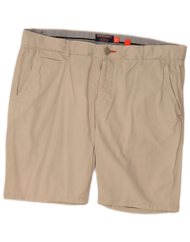 SUPERDRY Mens Chino Shorts W36 Large  Beige Cotton