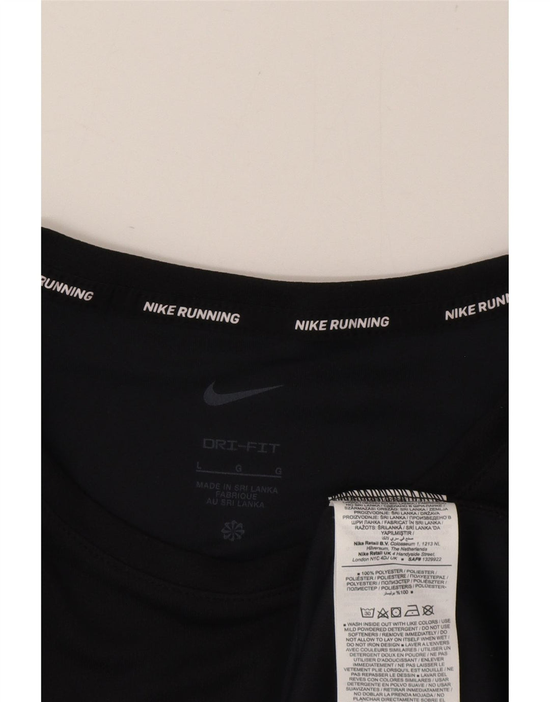 Nike Mens Dri Fit Graphic T-Shirt Top Large Black Polyester