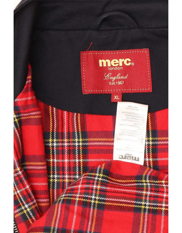 Merc Mens Bomber Jacket UK 42 XL Navy Blue Cotton