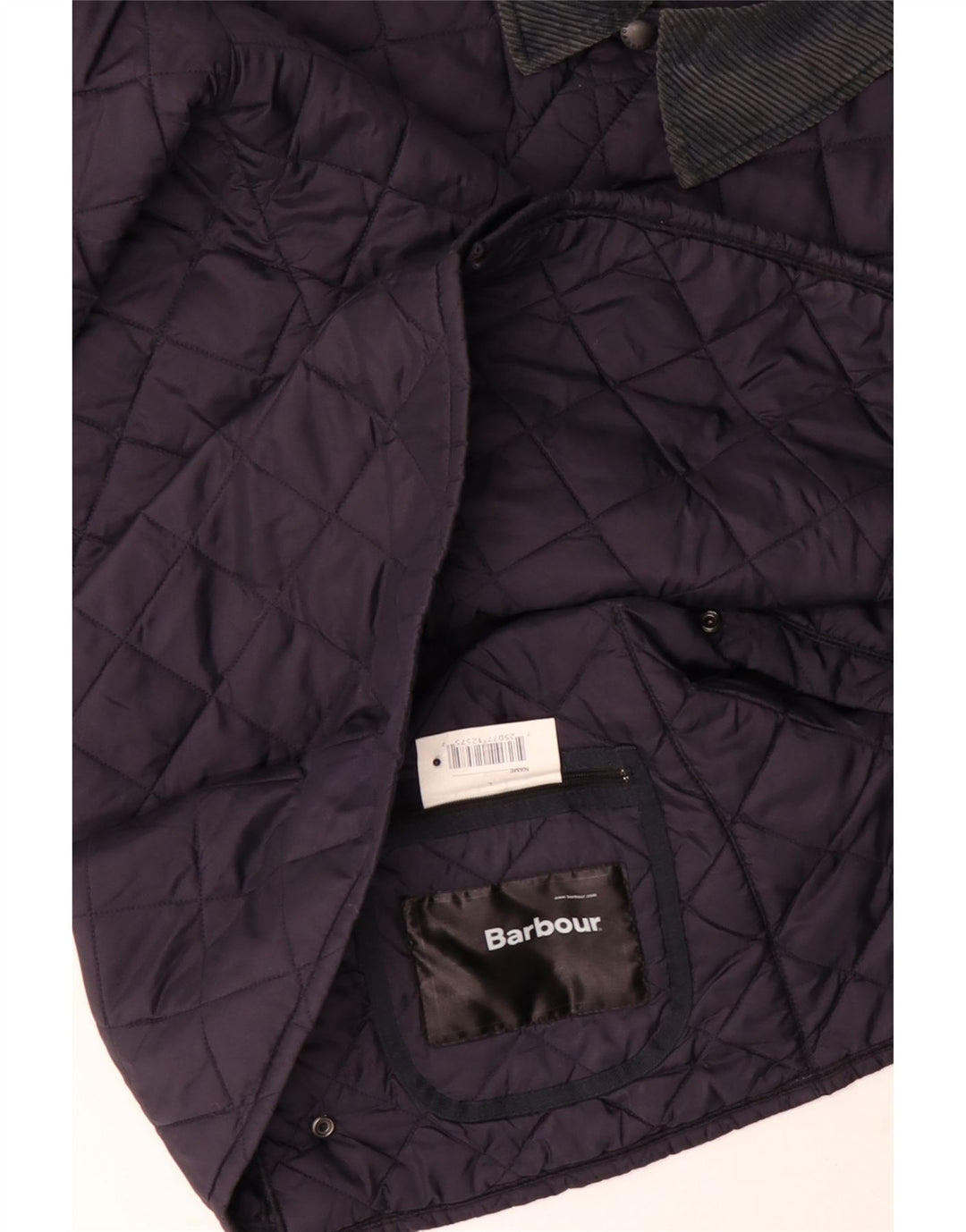 Barbour Mens Quilted Jacket UK 44 2XL Navy Blue Polyester