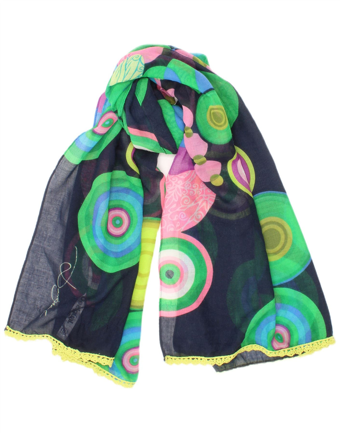 Desigual Womens Rectangle Scarf One Size Multicoloured Bohemian