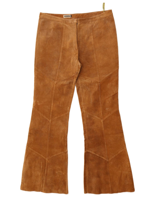 Yessica Womens Bootcut Suede Trousers EU 42 Large W34 L31 Brown Leather