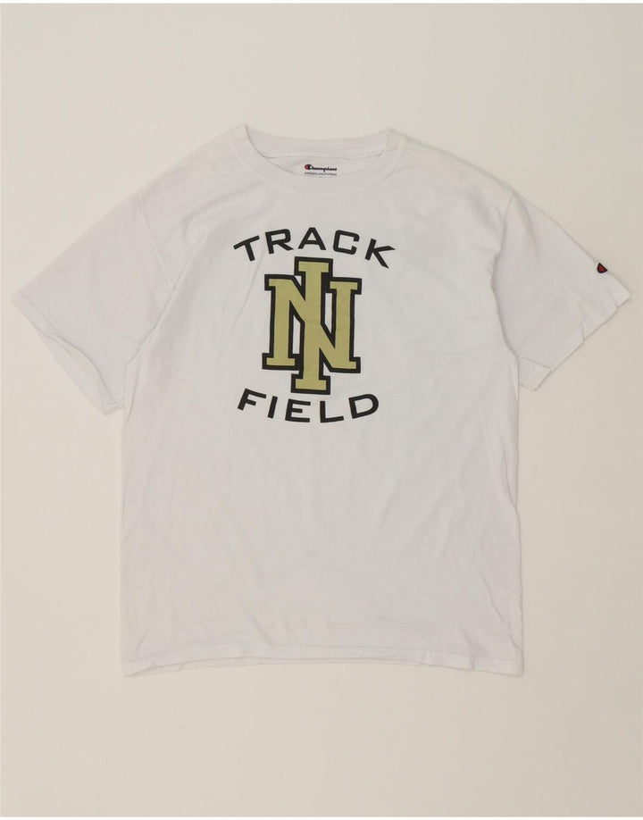 CHAMPION Mens Graphic T-Shirt Top Medium White Vintage Champion and Second-Hand Champion from Messina Hembry 
