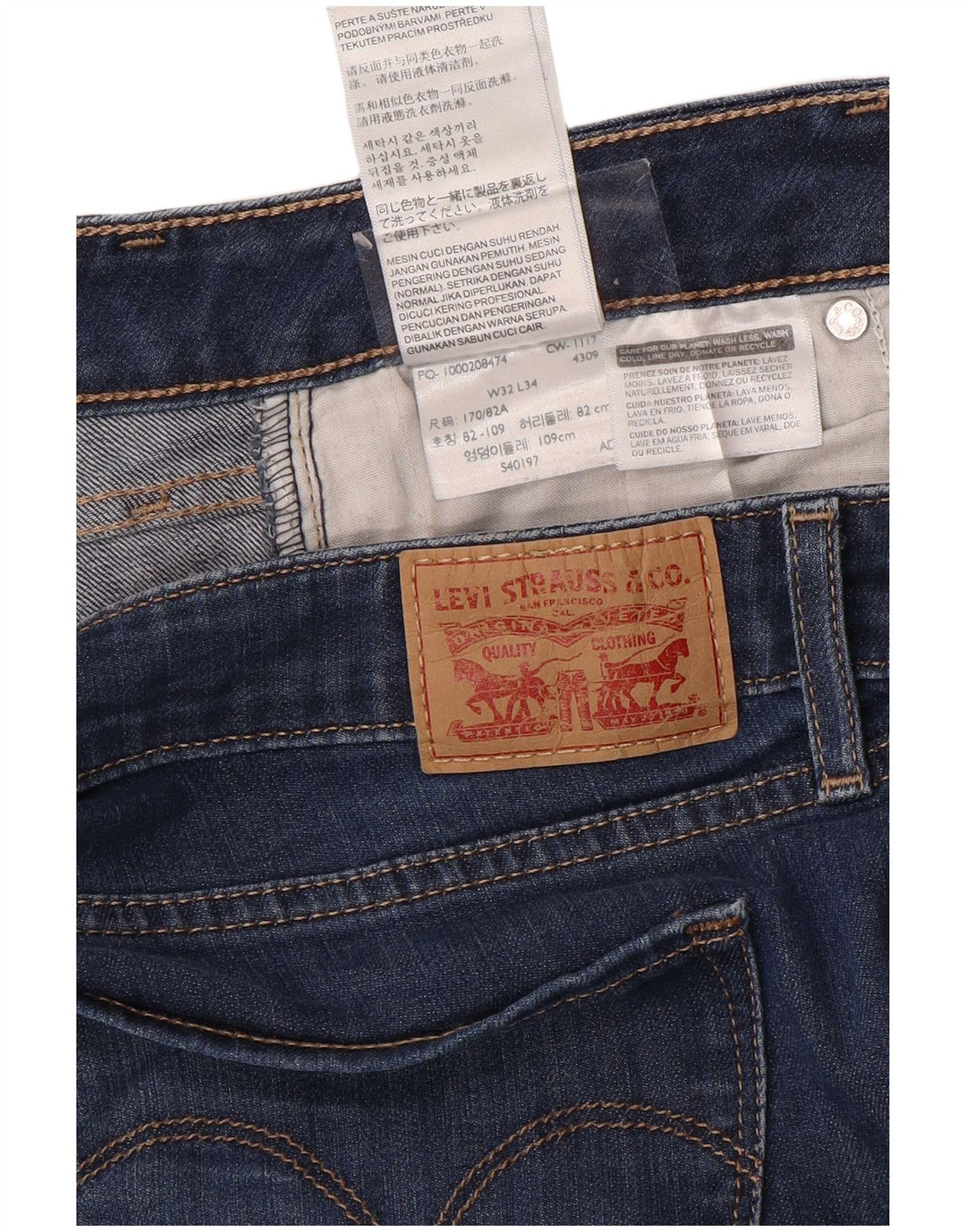 LEVI'S Womens 712 Slim Jeans W32 L34 Blue Cotton