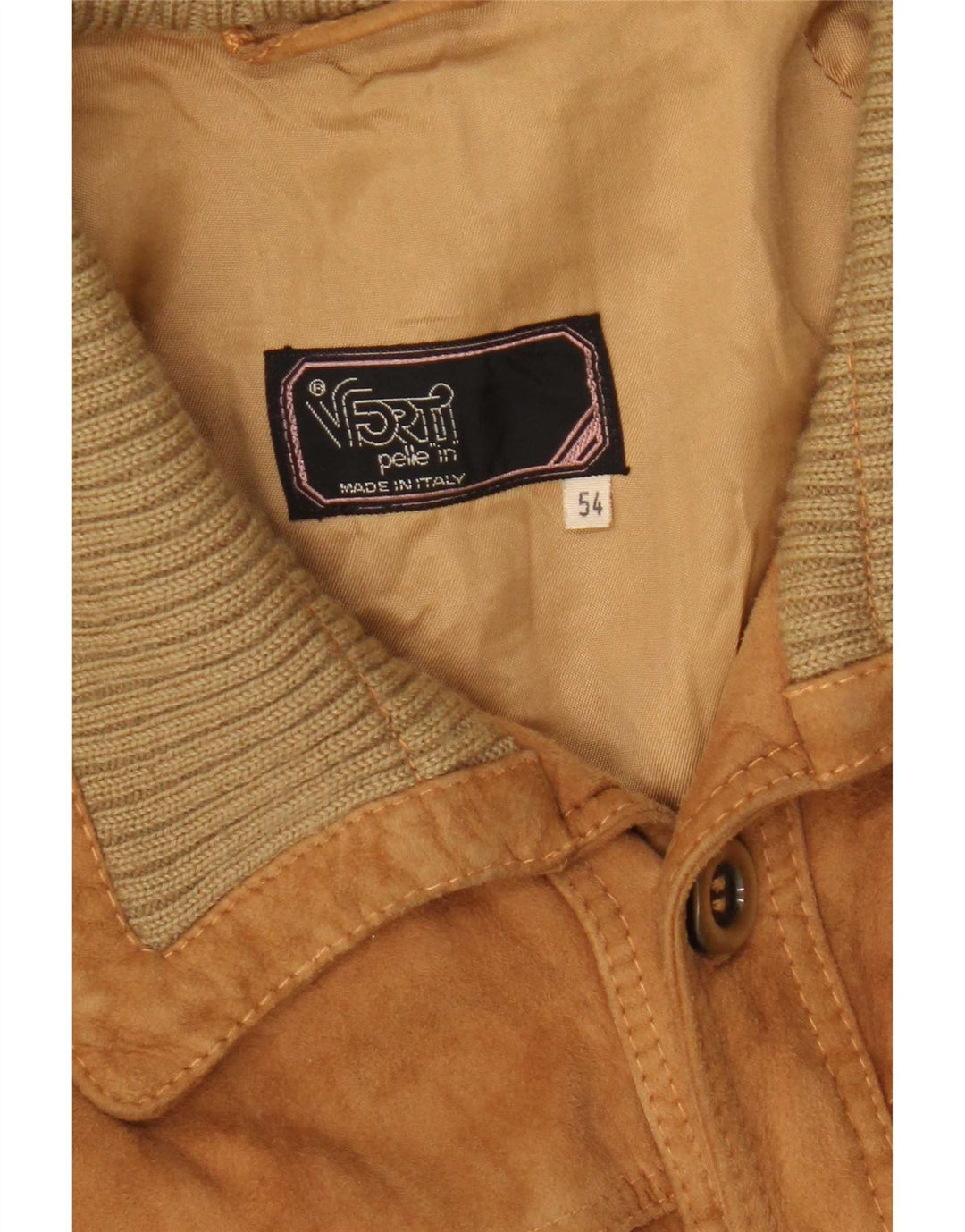 Vintage Mens Suede Bomber Jacket IT 54 2XL Brown Leather