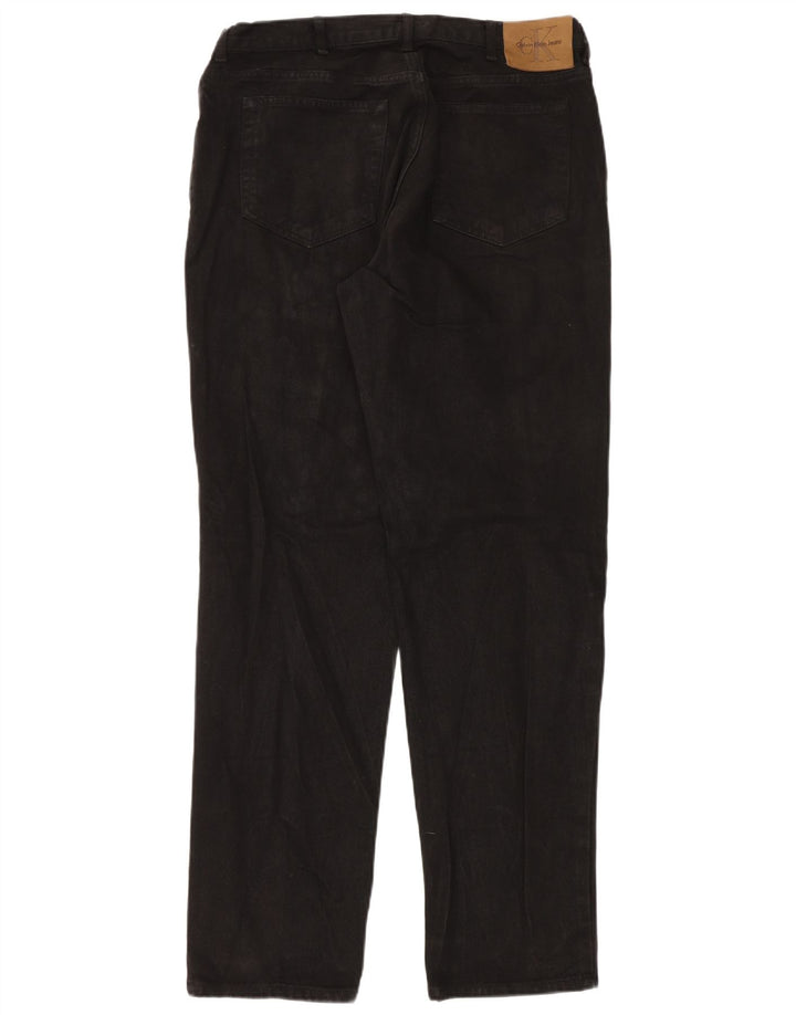 Calvin Klein Mens Straight Jeans W38 L34 Black Cotton