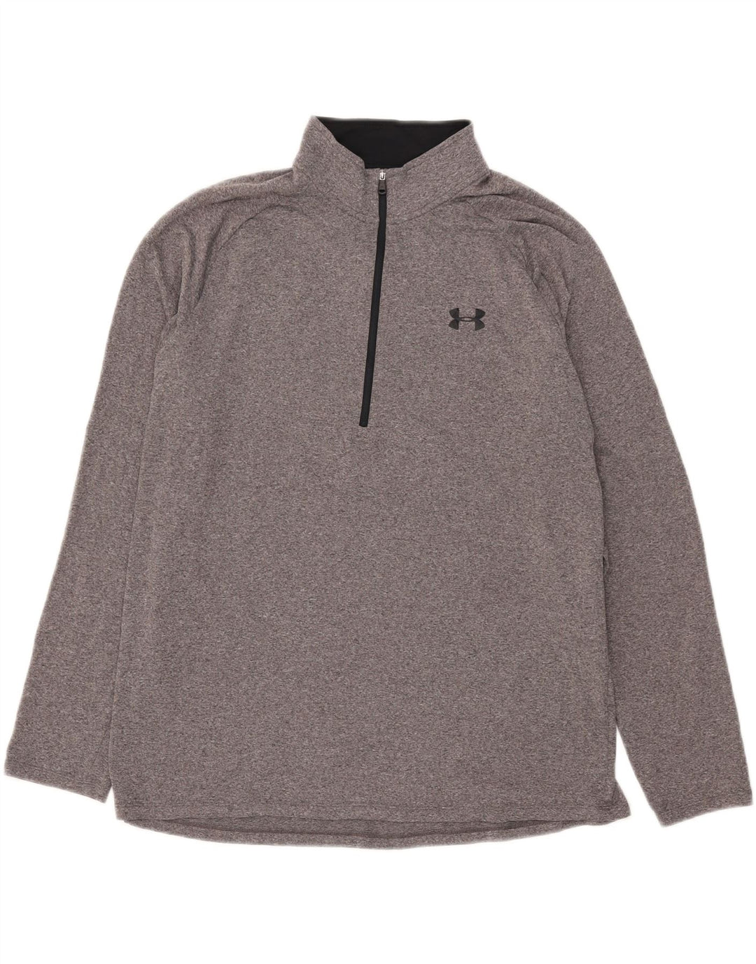 Under Armour Mens Heat Gear Zip Neck Pullover Tracksuit Top XL Grey