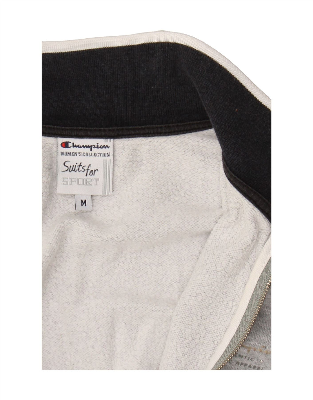 CHAMPION Womens Tracksuit Top Jacket UK 14 Medium Grey Cotton Vintage Champion and Second-Hand Champion from Messina Hembry 