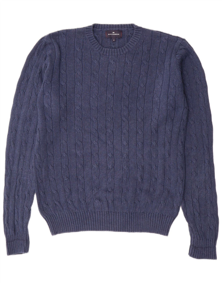 Marks & Spencer Mens Blue Harbour Crew Neck Jumper Sweater Medium Navy Blue