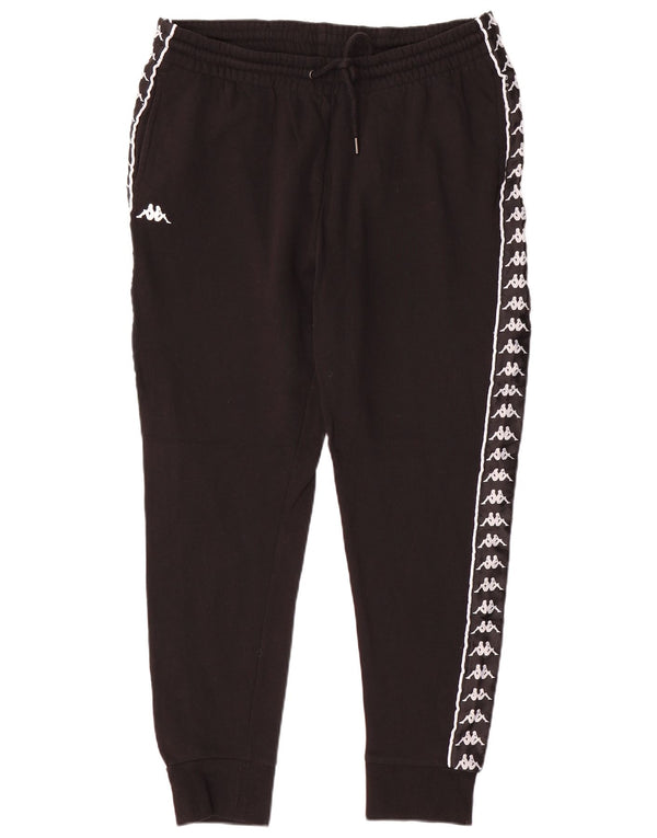 KAPPA Mens Graphic Tracksuit Trousers Joggers 2XL  Black Cotton