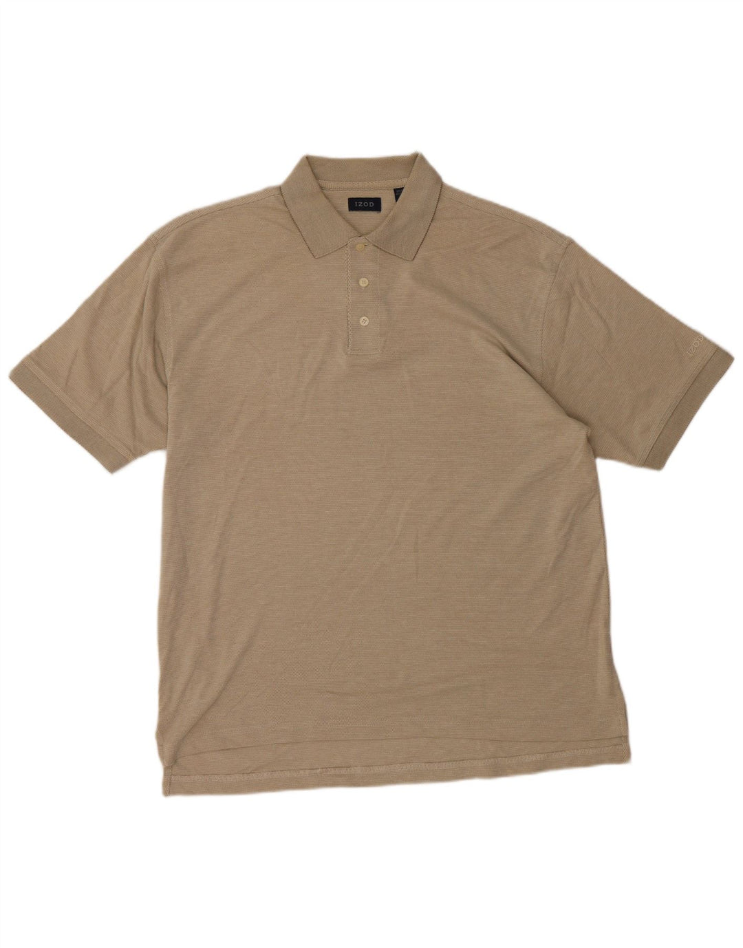 IZOD Mens Polo Shirt Medium Beige Cotton