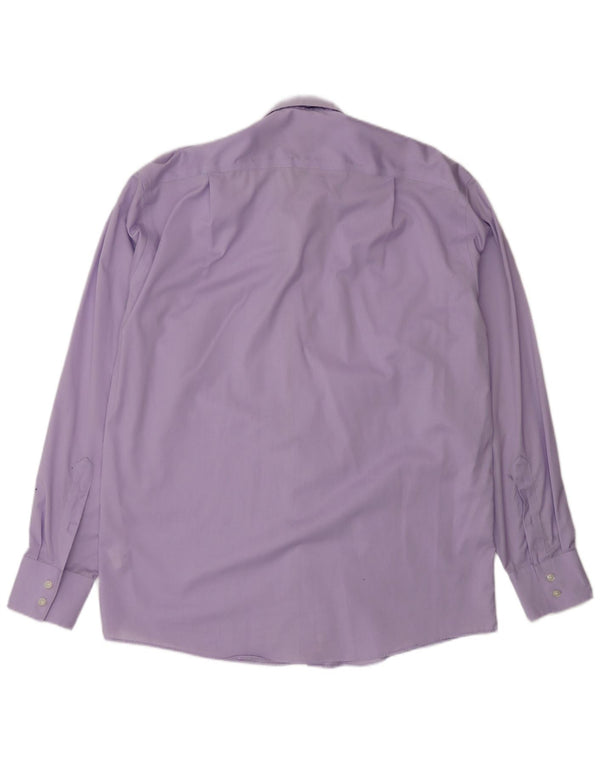 Calvin Klein Mens Shirt Size 16 Large Purple Cotton