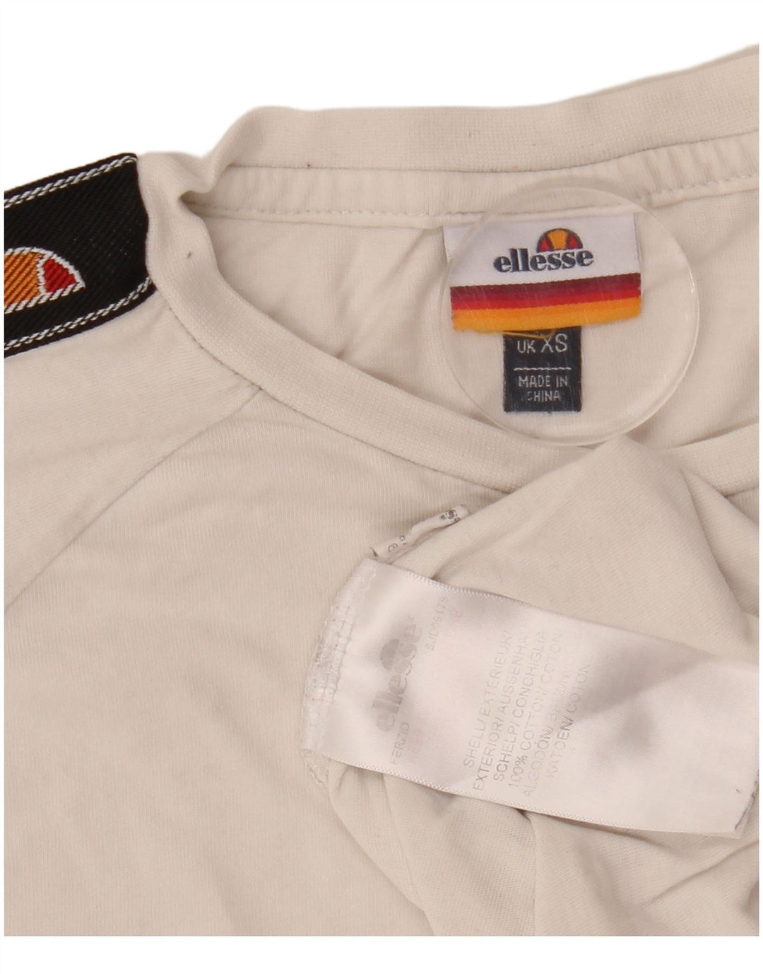 ELLESSE Mens Graphic T-Shirt Top XS White Cotton