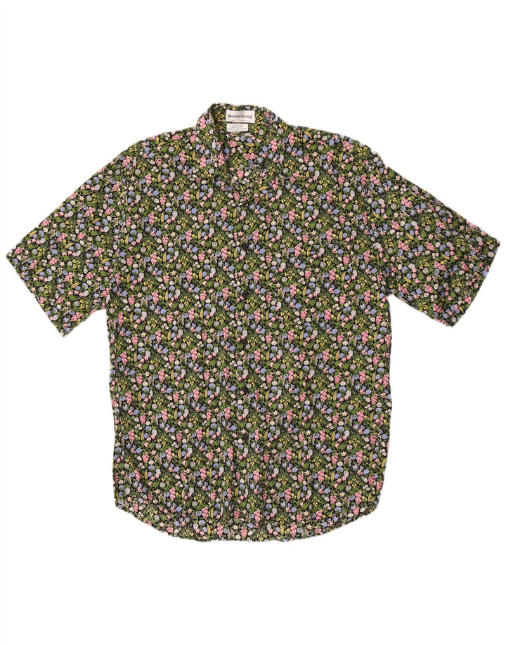 Daniel Dodd Mens Short Sleeve Shirt Large Green Floral