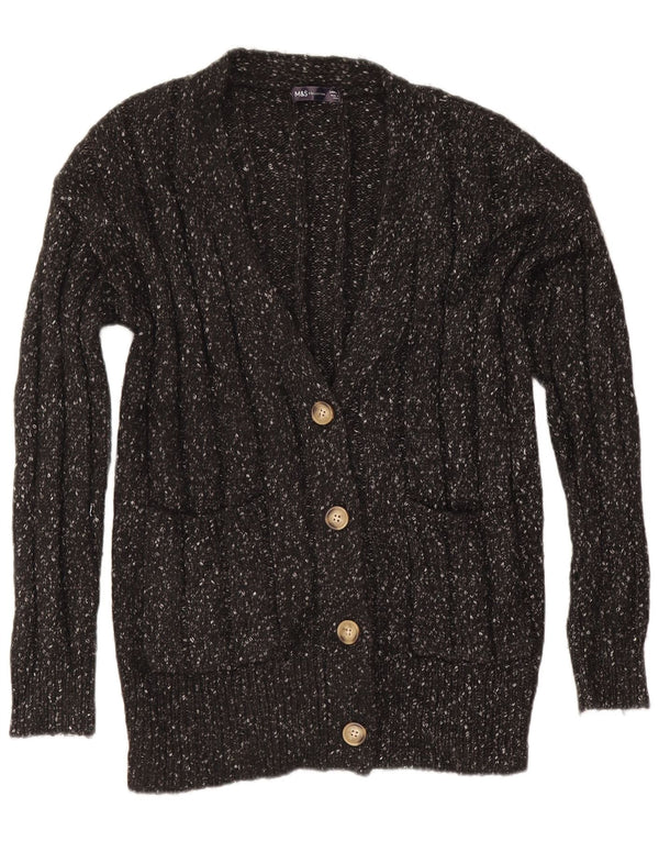 Marks & Spencer Womens Oversized Cardigan Sweater UK 16 Large Grey Flecked