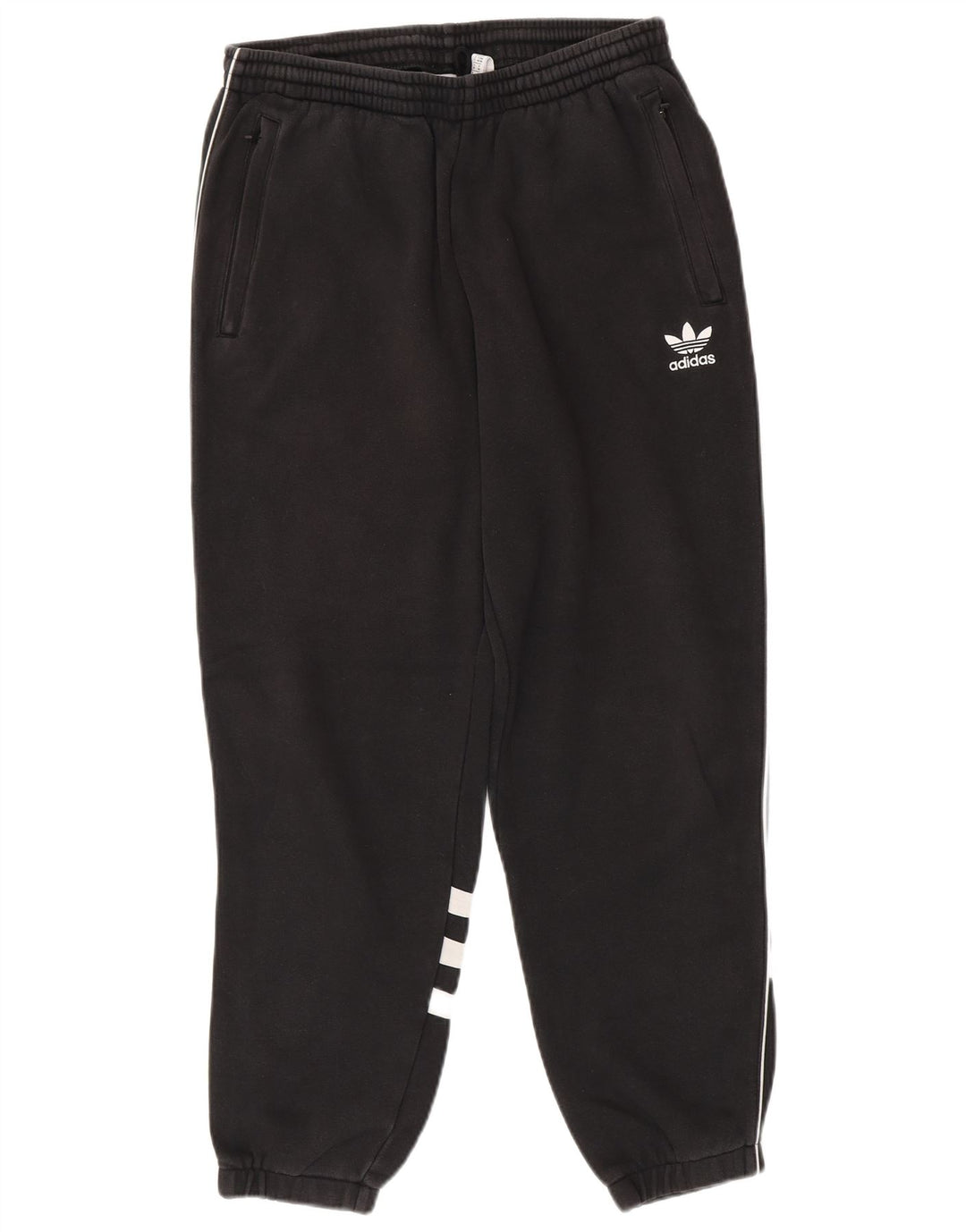 ADIDAS Mens Tracksuit Trousers Joggers Medium Black Cotton