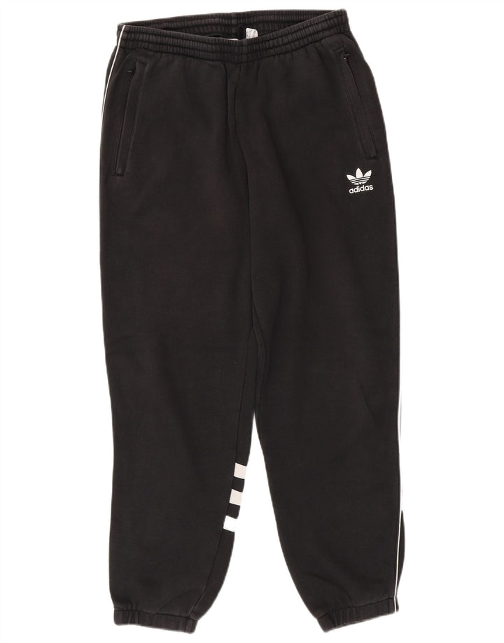 ADIDAS Mens Tracksuit Trousers Joggers Medium Black Cotton