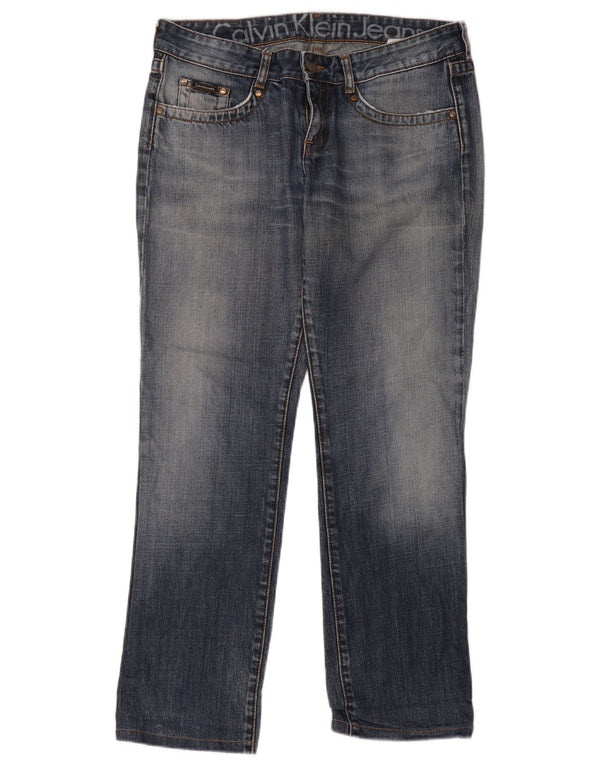 Calvin Klein Mens Straight Jeans W31 L34 Blue Cotton