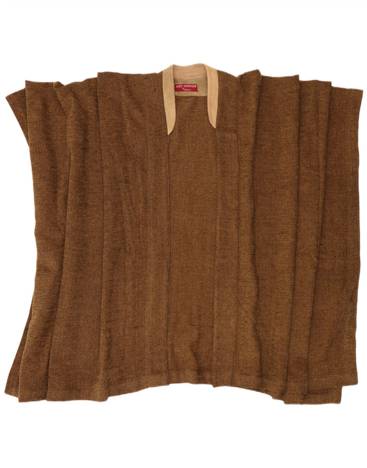 Fabiola Womens Cape Jumper One Size Brown Herringbone