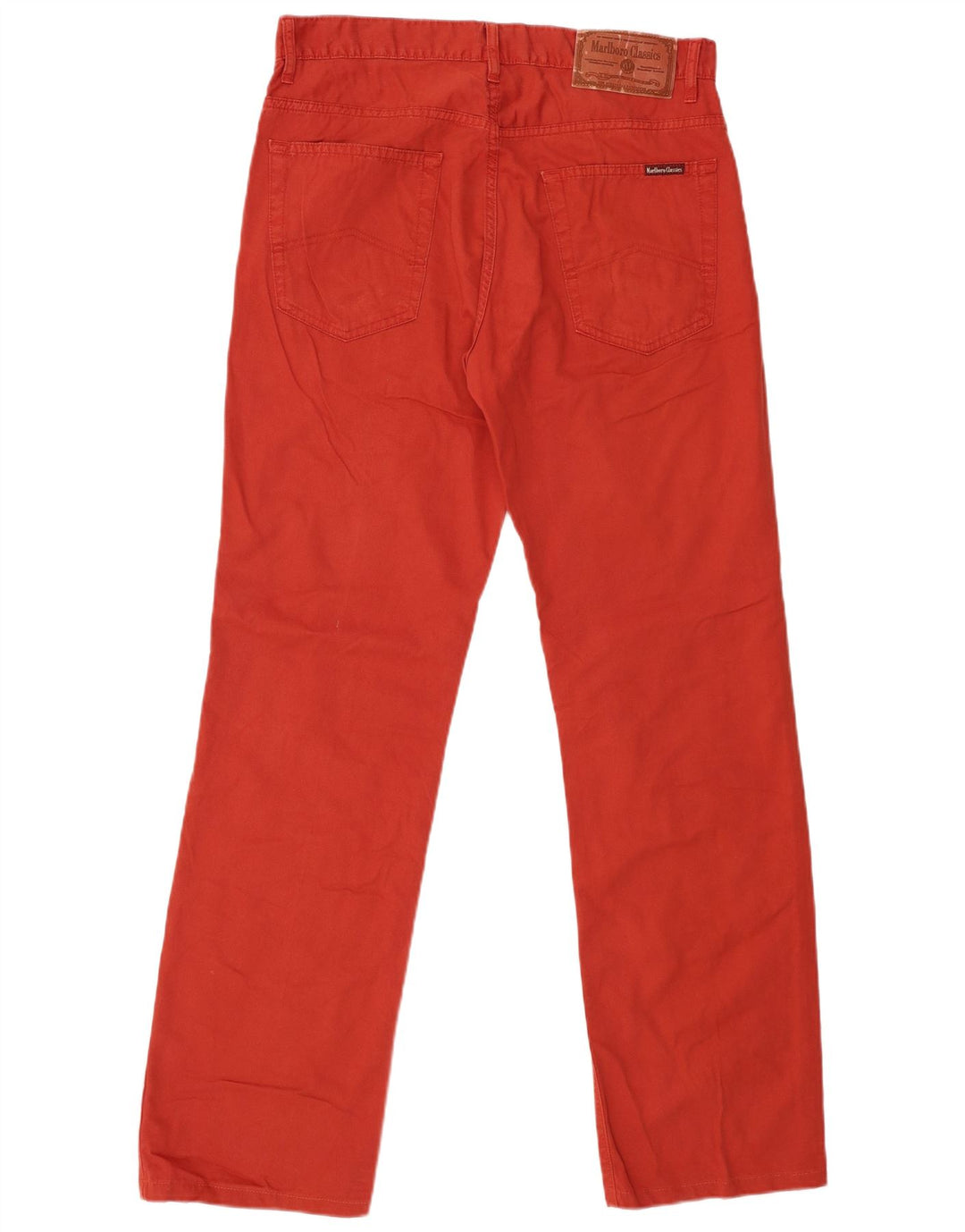 Marlboro Classics Mens Straight Casual Trousers W34 L32 Red Cotton