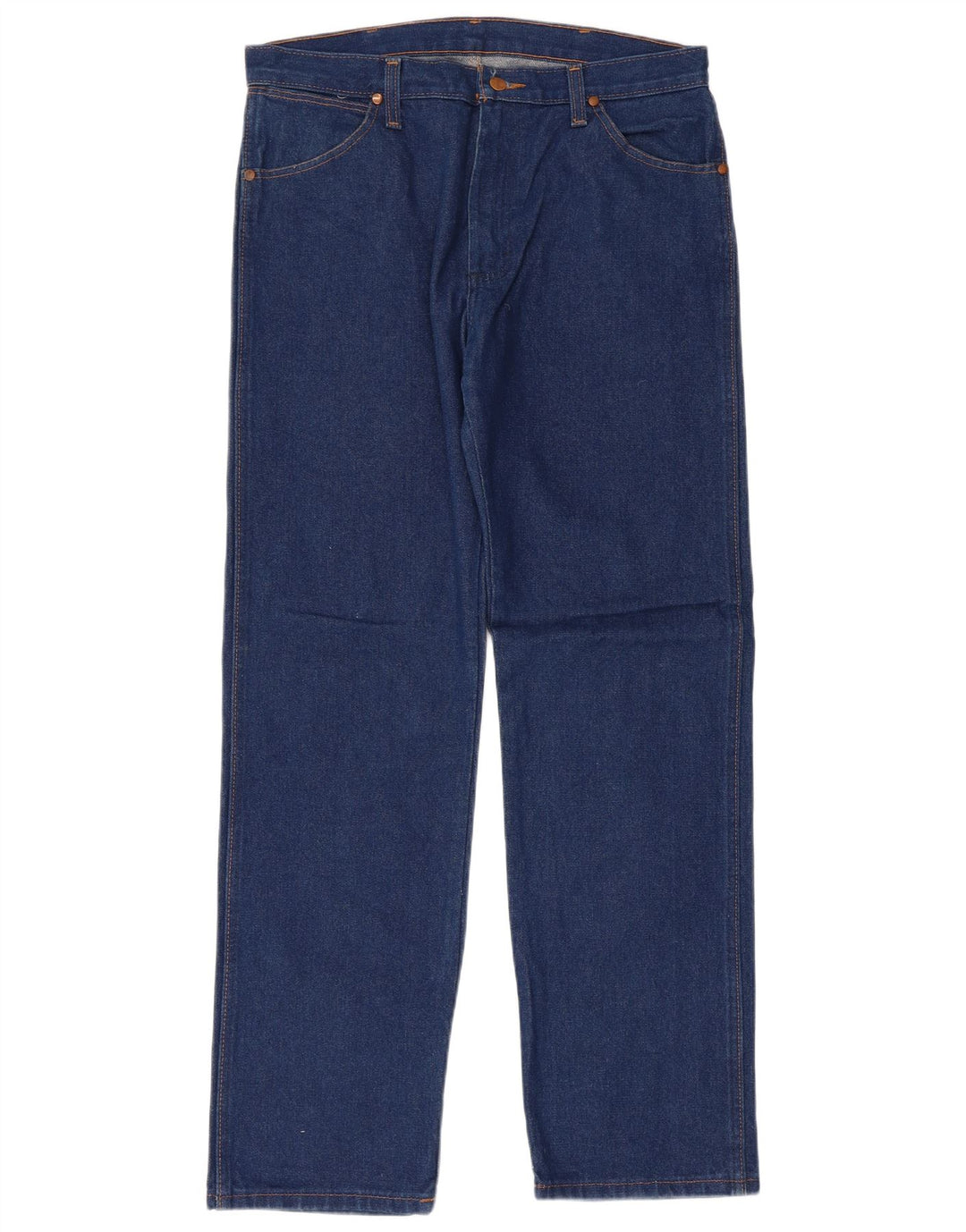 Wrangler Mens Regular Straight Jeans W33 L32 Blue Cotton