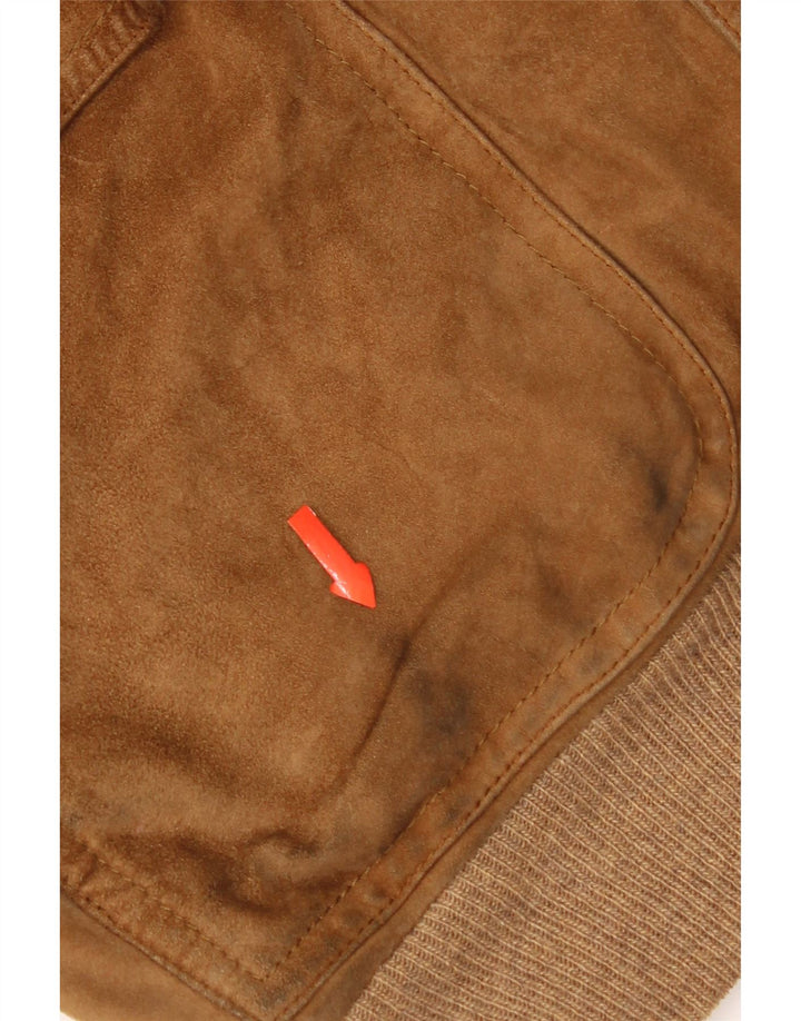 Salfra Mens Suede Bomber Jacket IT 52 XL Brown Leather