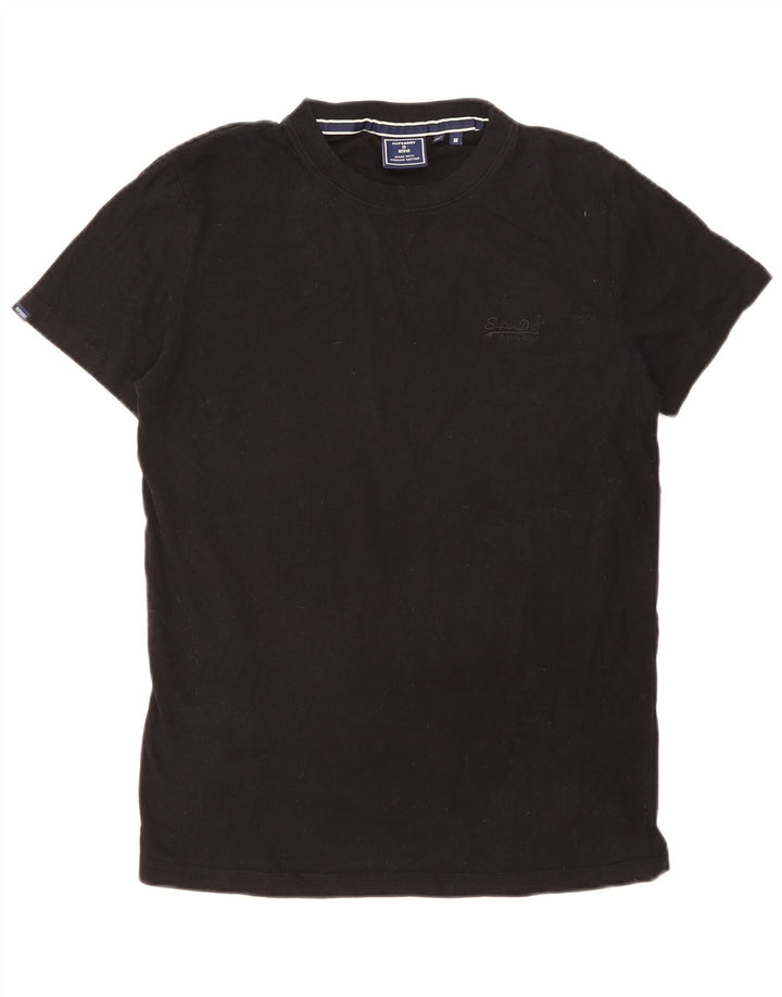 SUPERDRY Mens T-Shirt Top Medium Black Cotton