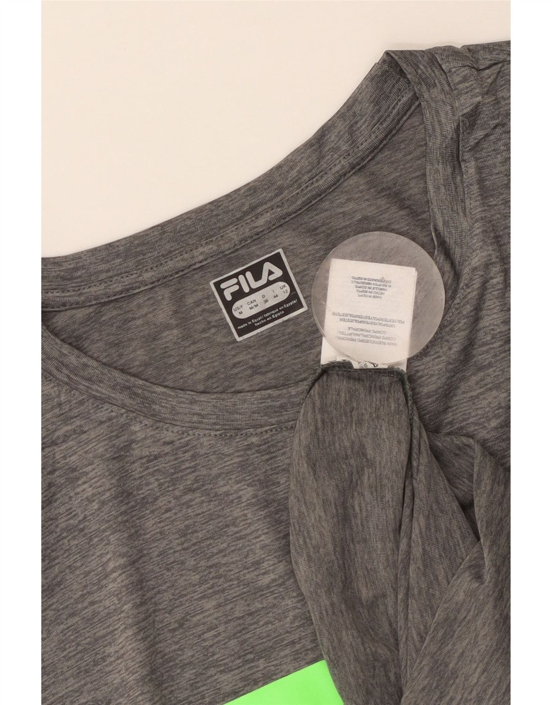 Fila Womens Graphic T-Shirt Top UK 14 Medium Grey Polyester