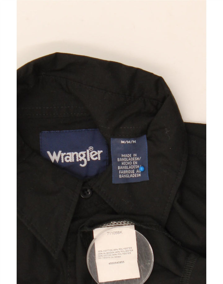 Wrangler Mens Shirt Medium Black Cotton
