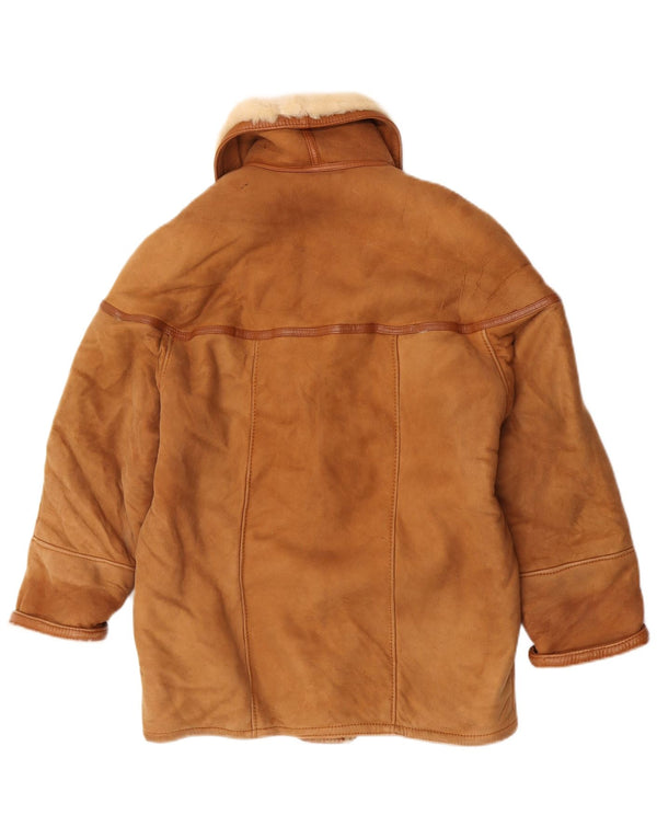 Vintage Womens Shearling Jacket IT 42 Medium Beige Shearling