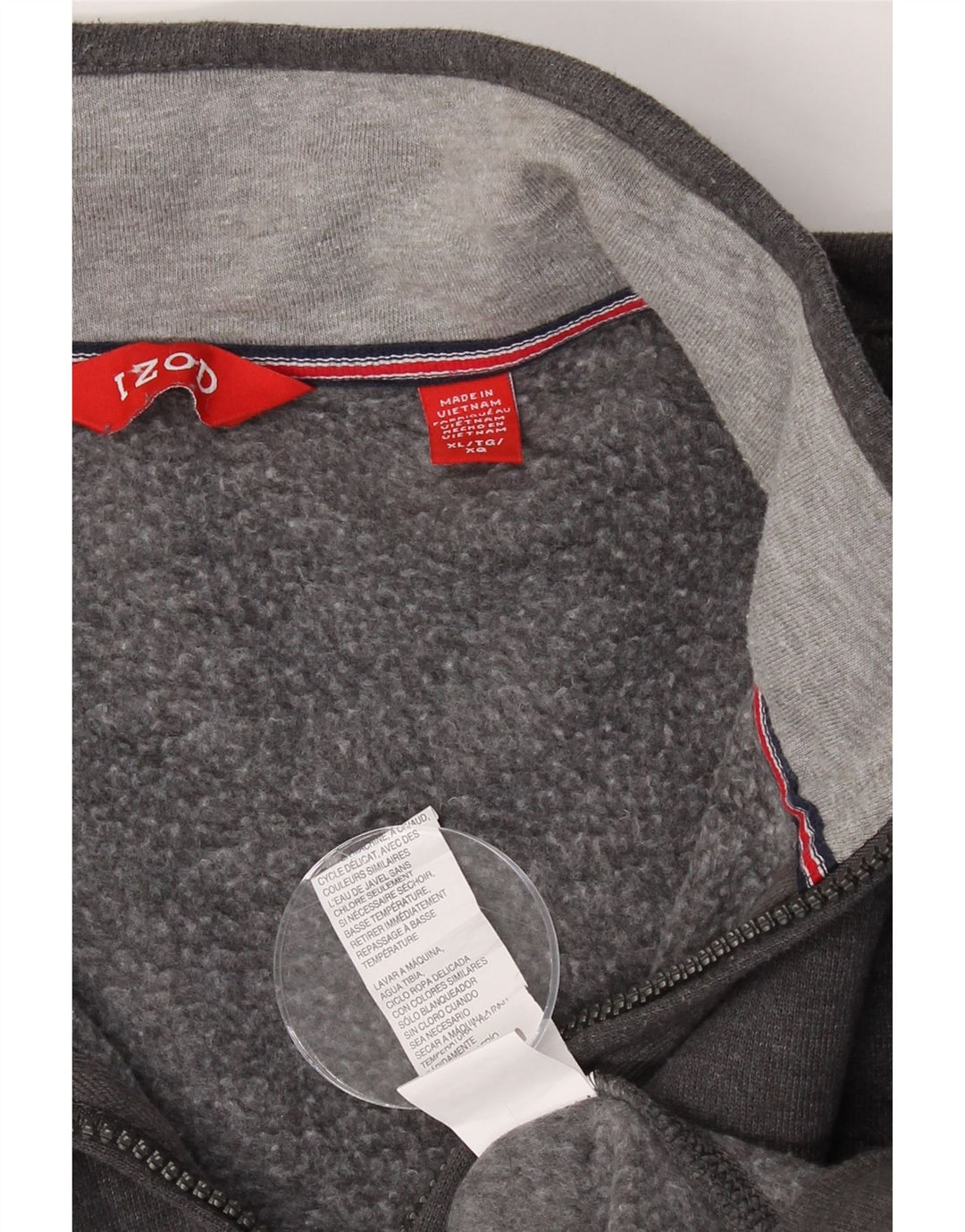 IZOD Mens Zip Neck Sweatshirt Jumper XL Grey Cotton Vintage Izod and Second-Hand Izod from Messina Hembry 