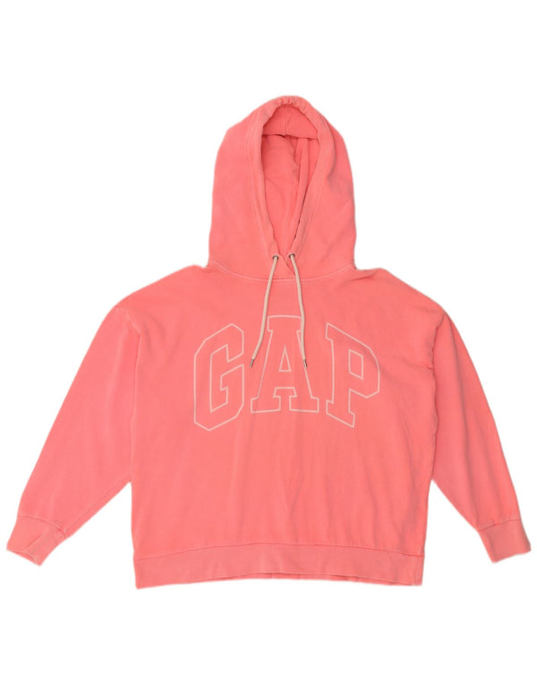 Gap Womens Graphic Oversized Hoodie Jumper UK 16 Large Pink Cotton