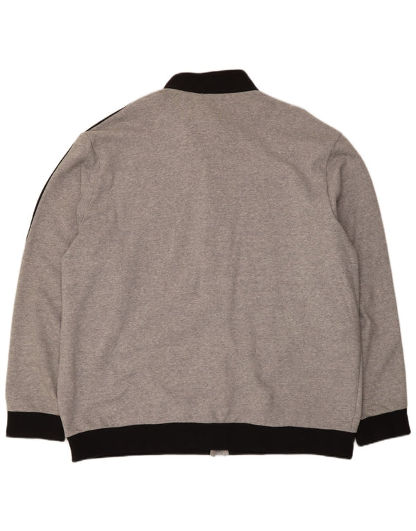 Adidas Mens Tracksuit Top Jacket 2XL Grey Colourblock Cotton