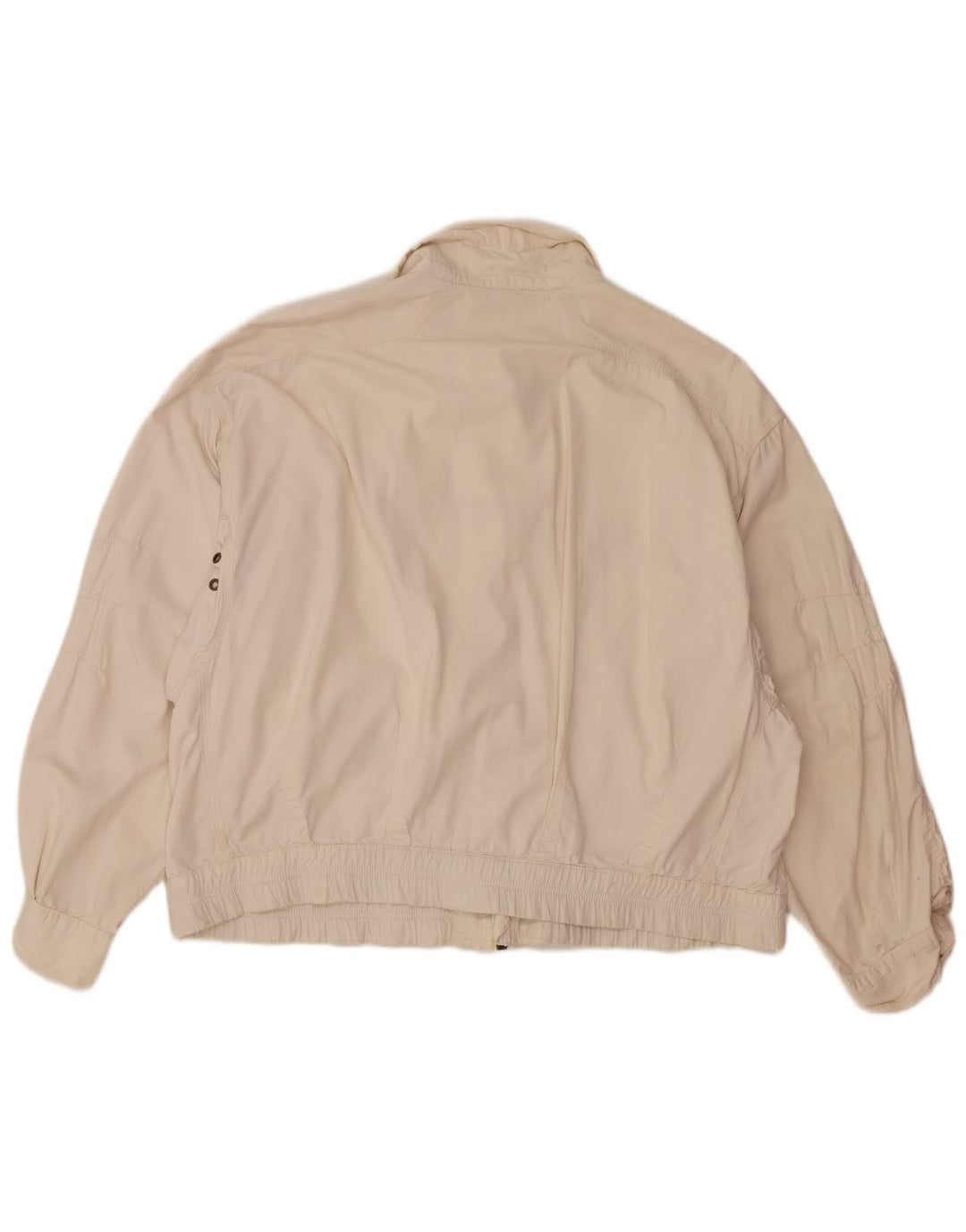 Ciao Mens Bomber Jacket IT 48 Medium Off White Cotton