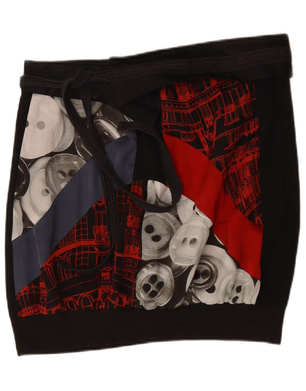Desigual Womens Graphic Mini Skirt EU 42 Large W34 Black Colourblock