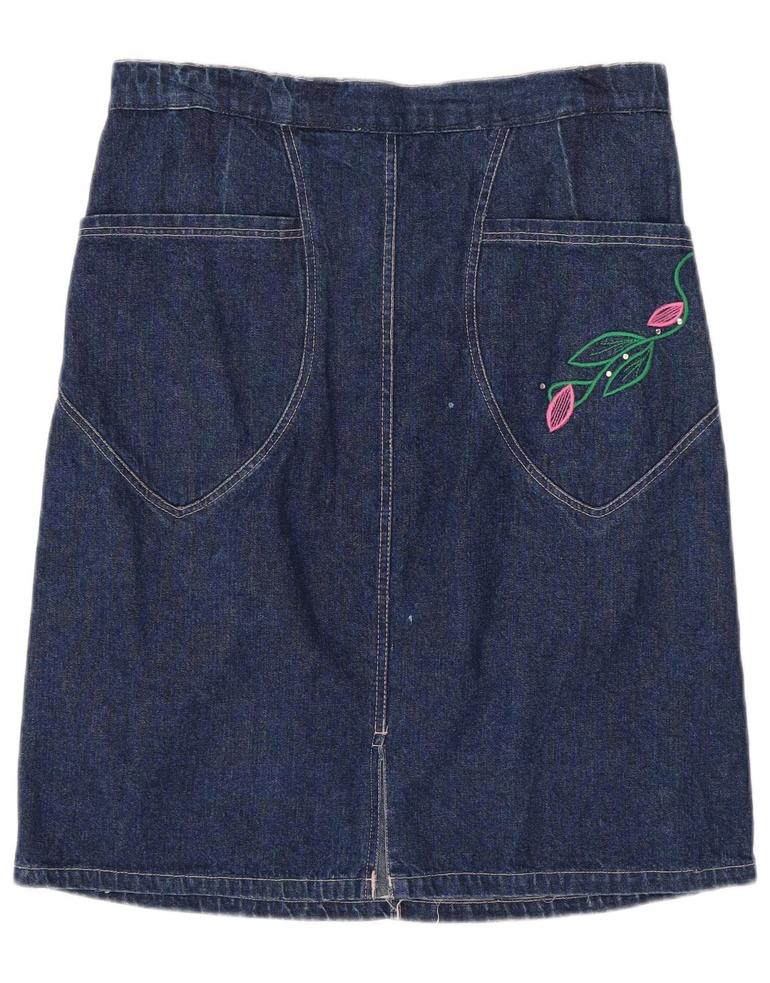 VINTAGE Womens Denim Skirt W30 Medium  Navy Blue