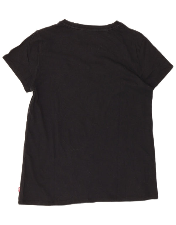 Levi's Womens Graphic T-Shirt Top UK 10 Small Black