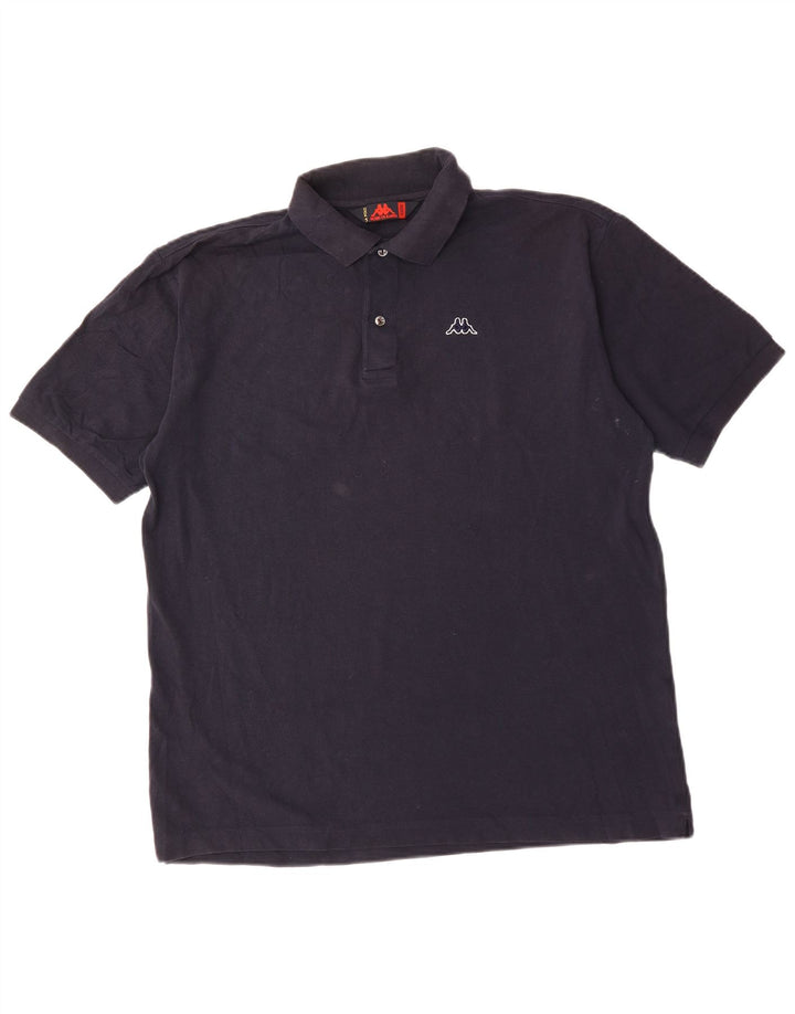 KAPPA Mens Polo Shirt XL Navy Blue Cotton