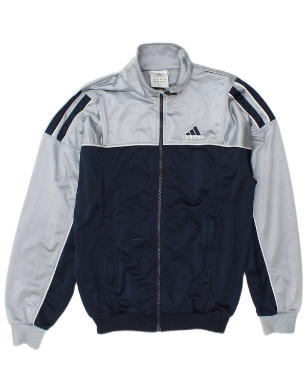 Adidas Mens Tracksuit Top Jacket UK 32/34 XS Blue Colourblock Polyester