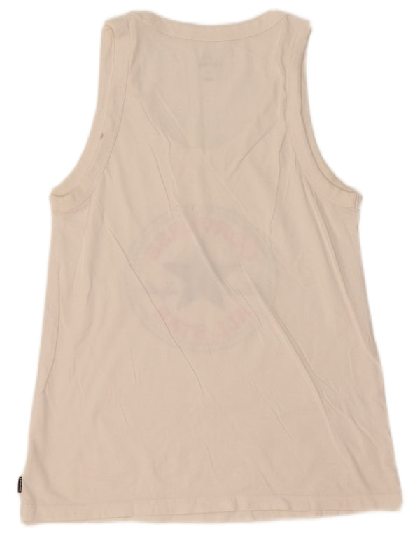 Converse Womens Graphic Vest Top UK 8 Small White