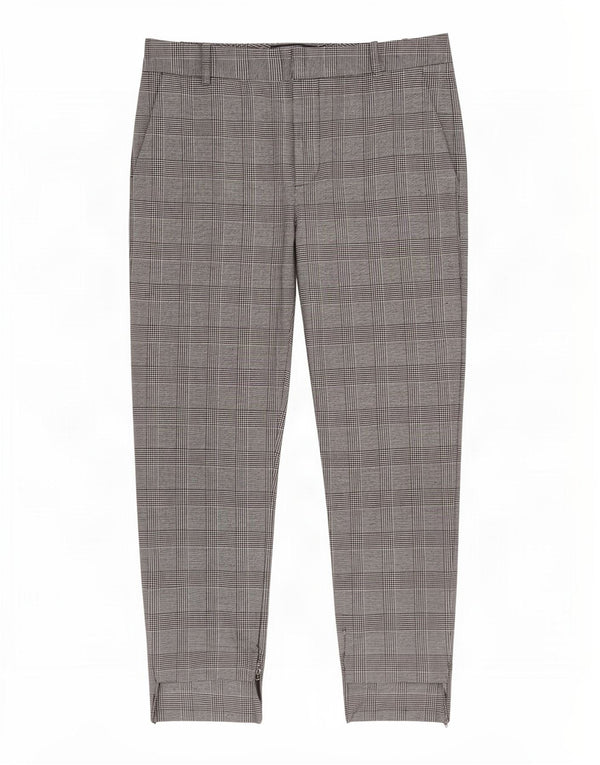 Zara Womens Slim Chino Trousers EU 40 Medium W30 L27 Grey Houndstooth