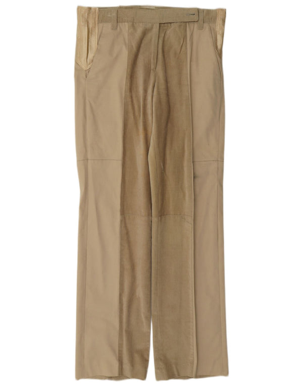 Iceberg Womens Straight Corduroy Trousers IT 40 Small W32 L32 Beige Cotton
