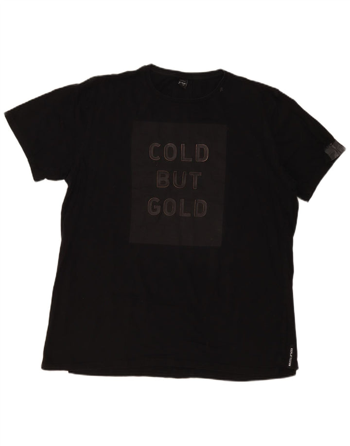 Replay Mens Graphic T-Shirt Top XL Black