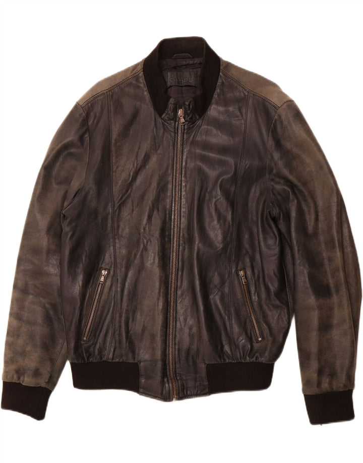 VINTAGE Mens Leather Jacket UK 38 Medium Black