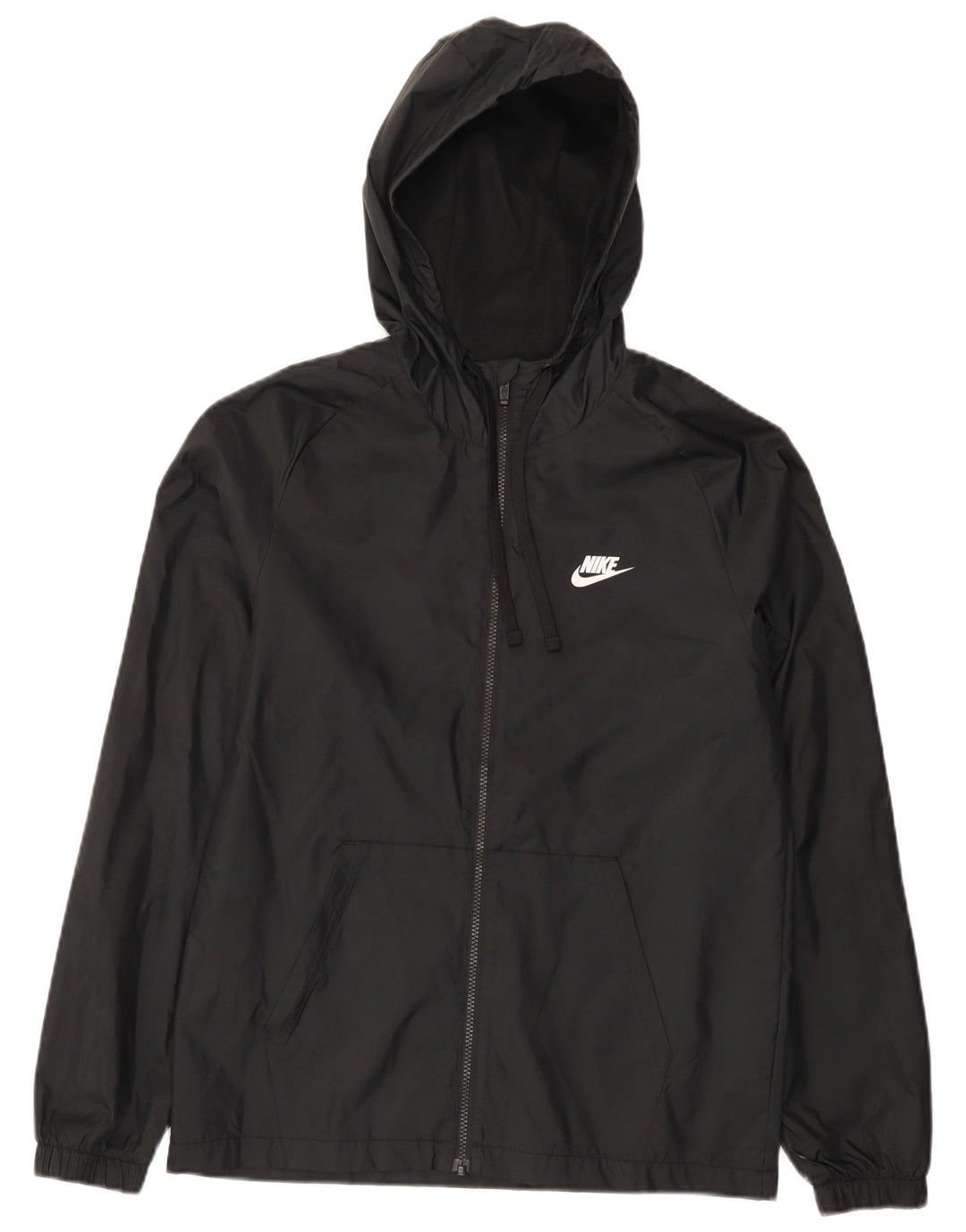 Nike Mens Hooded Rain Jacket UK 36 Small Black Nylon
