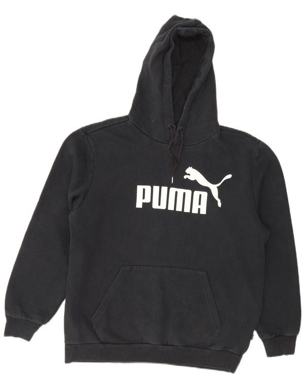 Puma Mens Graphic Hoodie Jumper Medium Black Cotton